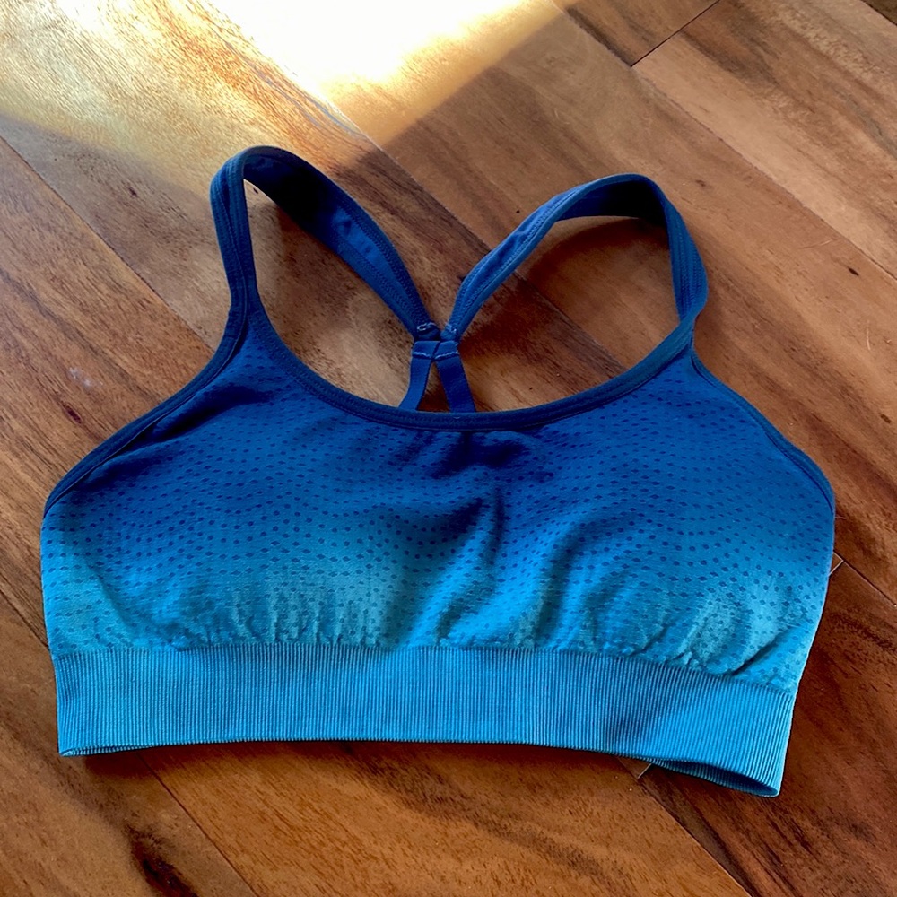 Blue sports bra